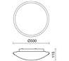 Plafond CARPI IP44 2xE27 chrome / verre opaque 