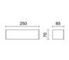 Applique RETT IP20 LED 8W 900lm 3000K aluminium brossé