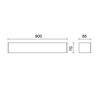 Applique LED RETT 24W aluminium brossé