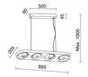 Suspensions ALIYA LED 40W 4x900lm 3600lm blanc