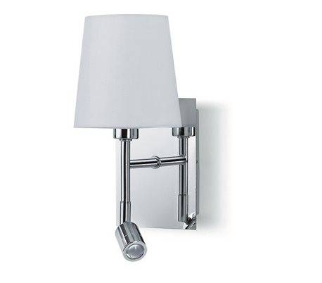Applique avec lecteur LED E27+led 3W chrome 