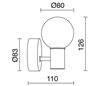 Applique salle de bain SUN LED 3W 3000K chrome / verre 240lm
