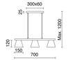 Suspensions BETON IP20 3xE14 gris