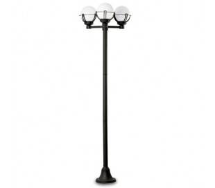 Lampe de jardin avec 3 lumières extérieures en aluminium injecté noir - SOL