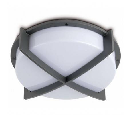 Plafonnier plafond en aluminium injecté externe gris foncé - CROSS-1