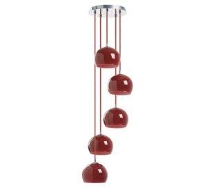 Suspensions ESTIKLA IP20 5xE14 verre rouge