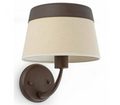 E27 Applique murale en métal et toile couleur marron-beige - SAC
