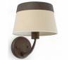 E27 Applique murale en métal et toile couleur marron-beige - SAC