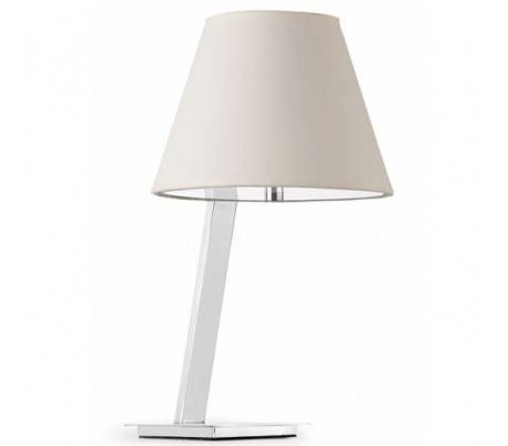Lampe E27 Lampe de table en métal blanc et toile - MOMA