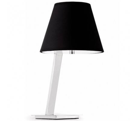 Lampe E27 Lampe de table en métal noir et toile - MOMA