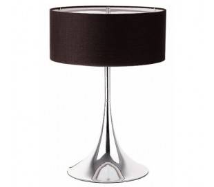 Lampe E27 Lampe de table en acier et toile noire - SIXTI