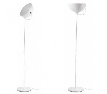 Coccon, lampe de pied de métal E27 blanc