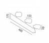 Spots Appliques GU10 3 noir - TUBA