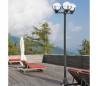 Lampe de jardin avec 3 lumières extérieures en aluminium injecté noir - SOL