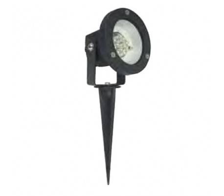 Pleins feux cheville 15 LED en aluminium jardin noir vert clair - LED-8
