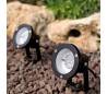 Pleins feux cheville 15 LED en aluminium jardin noir vert clair - LED-8