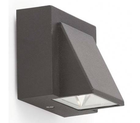 LED lampe de mur mur extérieur en aluminium injecté gris foncé - KAMAL