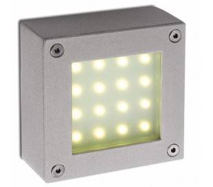 LED lampe de mur extérieur mur du jardin en aluminium injecté gris - DEVA-1