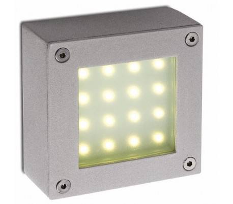 LED lampe de mur extérieur mur du jardin en aluminium injecté gris - DEVA-1
