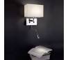 Lampe LED E27 de lecture murale en métal léger et toile blanche - Sinki