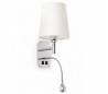 E27 LED lampe de lecture Applique murale en métal et de toile blanche - Kefren