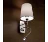 E27 LED lampe de lecture Applique murale en métal et de toile blanche - Kefren