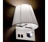 E14 LED lampe de lecture Applique murale en métal et de toile blanche - Khaba