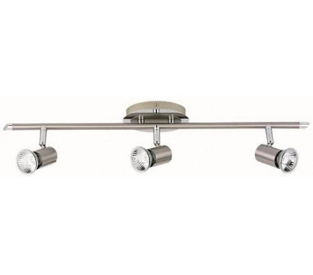 Au mur ou au plafond spots 3 x 50W GU10 nickel mat chromé + - ODEON-3
