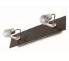 Applique 2 halogènes GU10 50W wengué + nickel mat - Polux-2