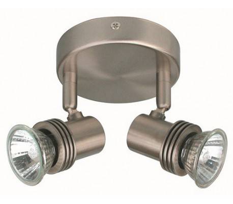2 plafond spots GU10 50W nickel mat - LUNE-6