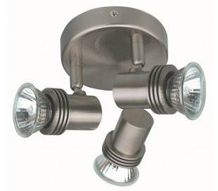 Plafond 3 spots GU10 50W nickel mat - LUNE-7