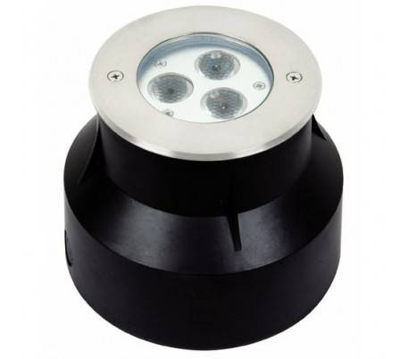 Lampe LED encastré jardin extérieur en acier inoxydable nickel mat - ARAL
