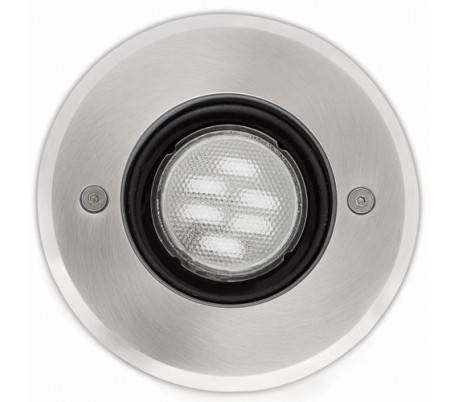 Lampe de faible puissance en retrait de jardin en acier inoxydable nickel mat - TECNO-6