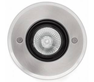 Lampe halogène encastré jardin extérieur en acier inoxydable nickel mat - TECNO-6