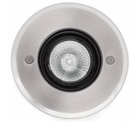 Lampe halogène encastré jardin extérieur en acier inoxydable nickel mat - TECNO-6