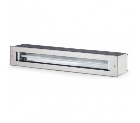 Lampe T5 aluminium encastré jardin nickel mat - MYSORE