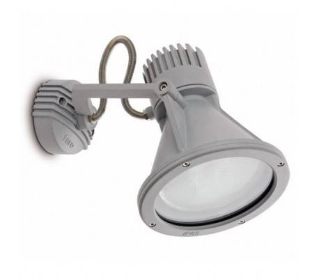Projecteur phare E27 de jardin en aluminium gris - PROJET