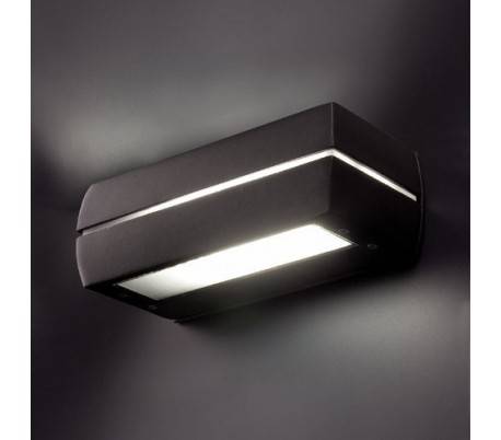 Lampe mur extérieur jardin en aluminium injecté gris foncé - DRAGMA