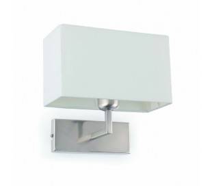E27 lampe lumière métal et toile de couleur nickel mat - RODA