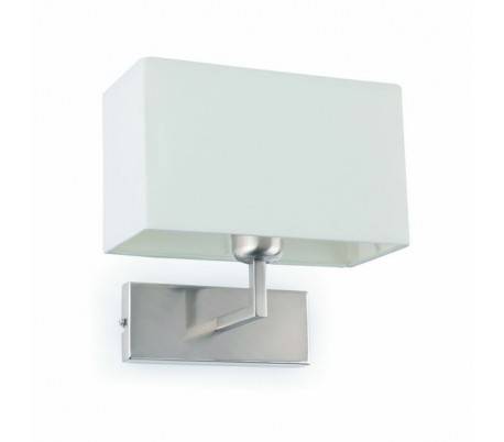 E27 lampe lumière métal et toile de couleur nickel mat - RODA