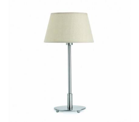E14 Lampe de table en métal et toile beige - MITIC