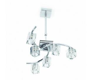 Aspa, lampe téléscopique suspension, en acier et verre , chromé G9