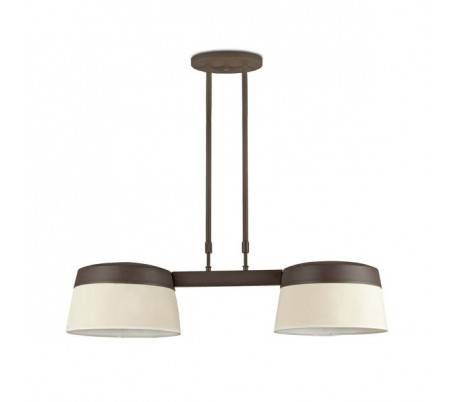 Sac, lampe suspension, metallique, 2 lumières, marron et beige E27