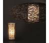 Nest, lampe suspension, en métal et rotin , marron,E27