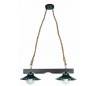 Nudos, lampe suspension , 2 lumières, de bois et d'oxyde de fer marron E27