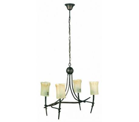 Torino, lampe suspension, 4 lumières, métal et verre G9 , marron