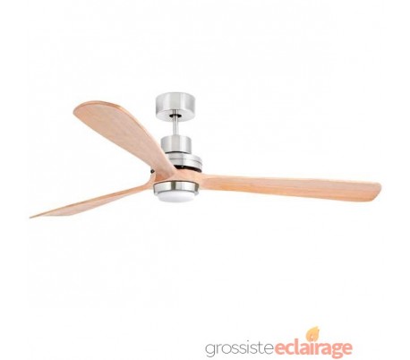 Ventilateur de plafond Faro Lantau-G Ø 168Cms N/M Avec Kit Lumière 3 Pales Pin