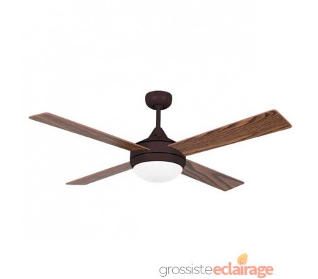 Ventilateur de plafond Faro Icaria Ø132Cm Marron 4 Pales 2Xe27 20W 