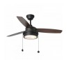 Ventilateur de plafond Faro Komodo Ø1320Mm Noir 3 Lames Led 2Xe14 