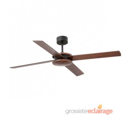 Ventilateur de plafond Faro Polea Ø1320Mm Brun 4 Lames 